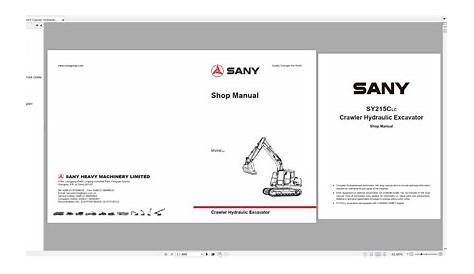 SANY Crawler Hydraulic Excavator SY215C Shop Manual