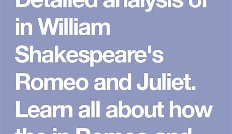 romeo and juliet characters analysis
