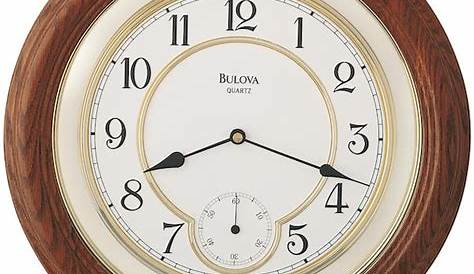 Bulova 14 in. Solid Oak Wall Clock C4596 - The Home Depot