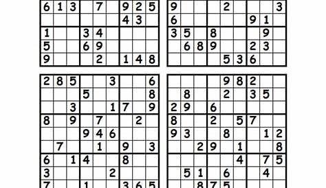 Printable Sudoku 4 Per Page Pdf - Sudoku Printable