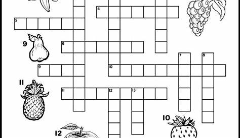 Fruit Crossword Puzzle for Kids - Tree Valley Academy