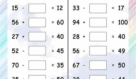 missing number addition and subtraction worksheet