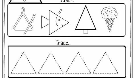 Triangle Worksheet For Preschool | Shapes worksheet kindergarten