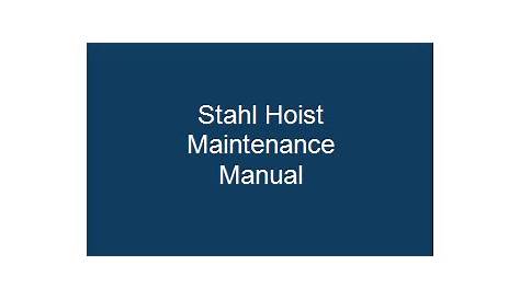 [Edition PDF] Stahl Hoist Maintenance Manual – Telegraph