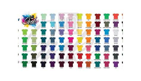 Gildan T Shirts Color Chart