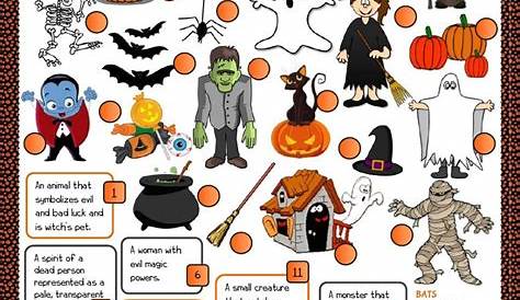 halloween vocabulary worksheets