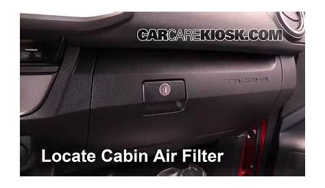 Cabin Air Filter Replacement: 2016 Toyota Tacoma SR5 3.5L V6 Crew Cab