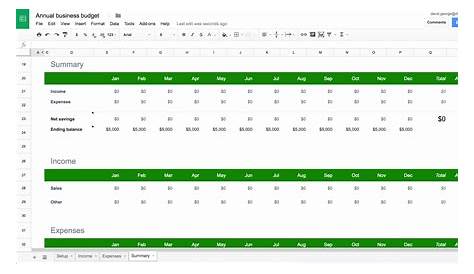 google worksheet template