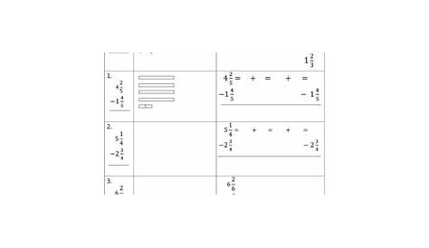 subtracting fractions with regrouping worksheet