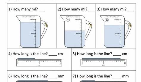 measurements and calculations worksheet