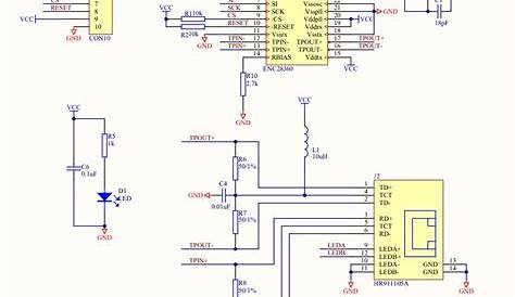 ENC28J60 Ethernet LAN Network Module Schematic For Arduino 51 AVR LPC
