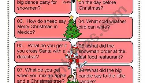 Christmas riddles for Everyone - ESL worksheet by dturner