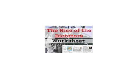 Rise Of Dictators Activity & Worksheets | Teachers Pay Teachers