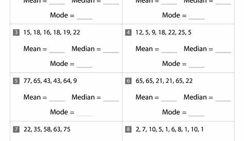 mean and median worksheet