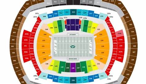 Metlife stadium seating map - Jets seating map (New York - USA)