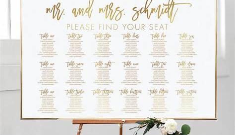 gold wedding seating chart