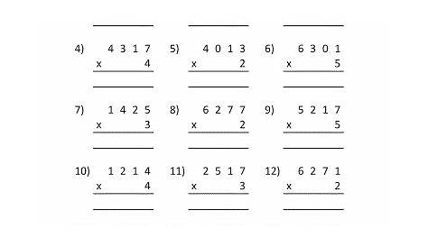 Printable Multiplication Worksheet for Grade 4 With Pictures