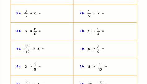 multiplication fraction worksheet