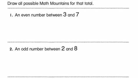mountain math second grade worksheet