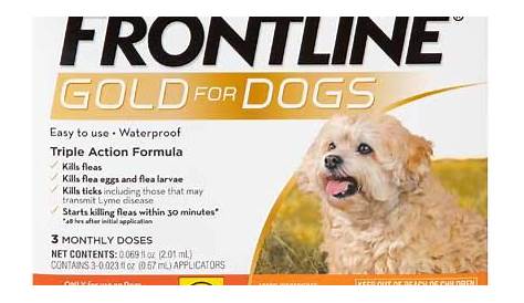 frontline plus dosage chart for dogs