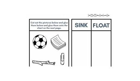 Sink or Float Kindergarten Worksheet - Free Printable Online