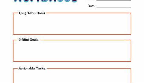 High School Goal Setting Worksheet