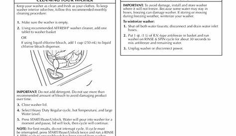 PDF manual for Maytag Washer MVWC200XW