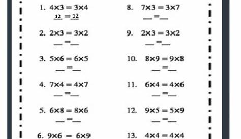 Commutative Property Of Multiplication Worksheets - Free Printable