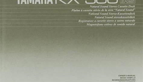 yamaha kx 300 u owners manual