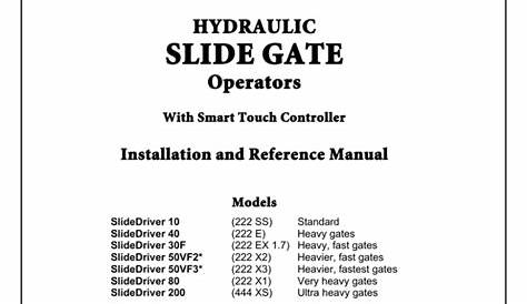 HySecurity SlideDriver Gate Operator Manual | Manualzz