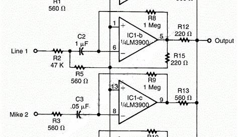 audio mixer circuit diagram pdf