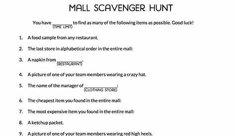 Mall Scavenger Hunt - A Love Letter To Food