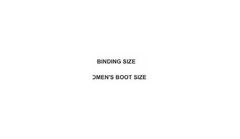 womens bindings size chart