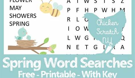 word search printable spring