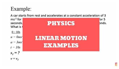 Physics - Linear Motion Equations Examples - YouTube