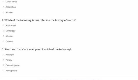 Quiz & Worksheet - 7th Grade English Terms | Study.com