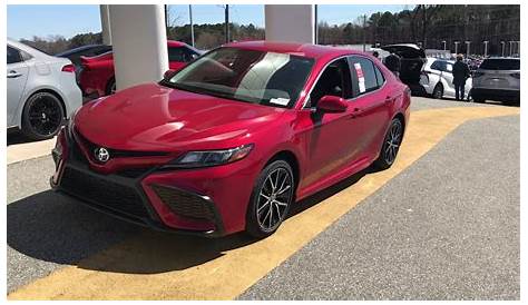 2021 Toyota Camry SE Supersonic Red- Chris Hull 919-724-3333 - YouTube