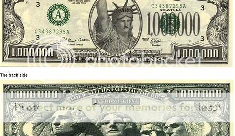 Printable Million Dollar Bill