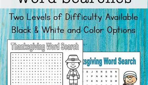 thanksgiving word searches printable