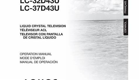 Download free pdf for Sharp AQUOS LC-32D43U TV manual