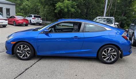 Certified Pre-Owned 2017 Honda Civic Coupe LX-P in Aegean Blue Metallic