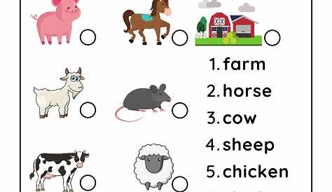 farm animals worksheet for kindergarten
