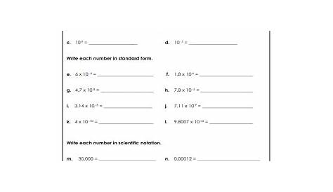 practice scientific notation worksheets