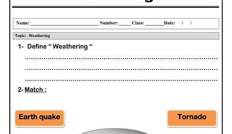 Weathering " worksheet" | Teaching Resources