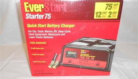 EverStart Starter 75 12/2 Amp Quick Start Battery Charger Automatic 12