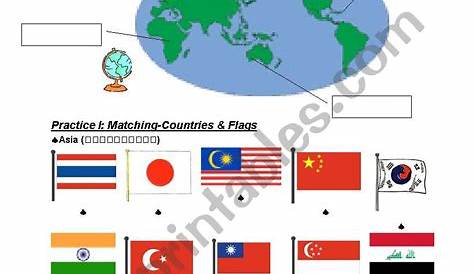 map of the world worksheet