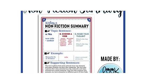 Non-Fiction Summary Anchor Chart by Look in a Book | TpT