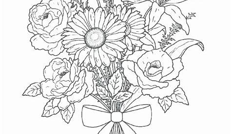 Flower Bouquet Coloring Page Awesome Bouquet Flowers Coloring Pages for