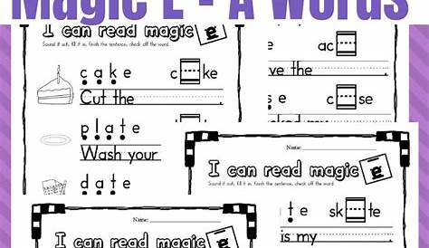Printable Magic E - Long A Worksheets - Only Passionate Curiosity