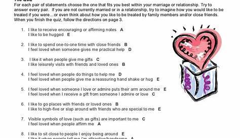 love languages quiz worksheet